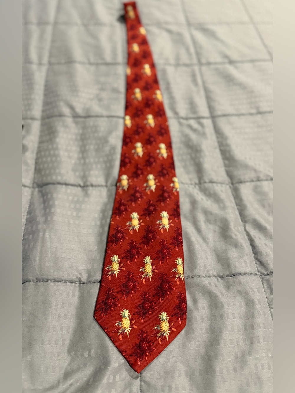 Tommy Bahama Red Pineapple Motif Silk Tie